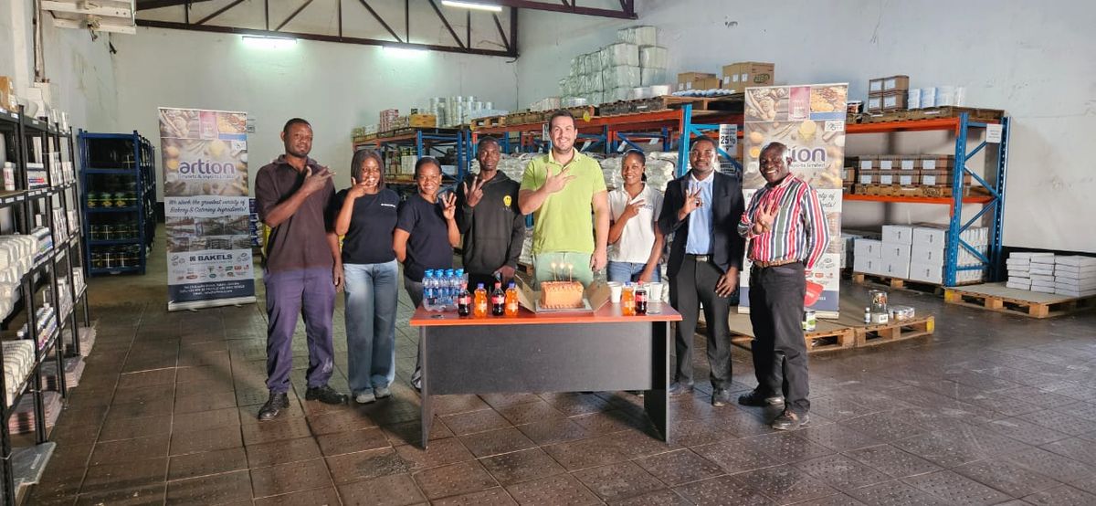 The Artion team in the Ndola warehouse